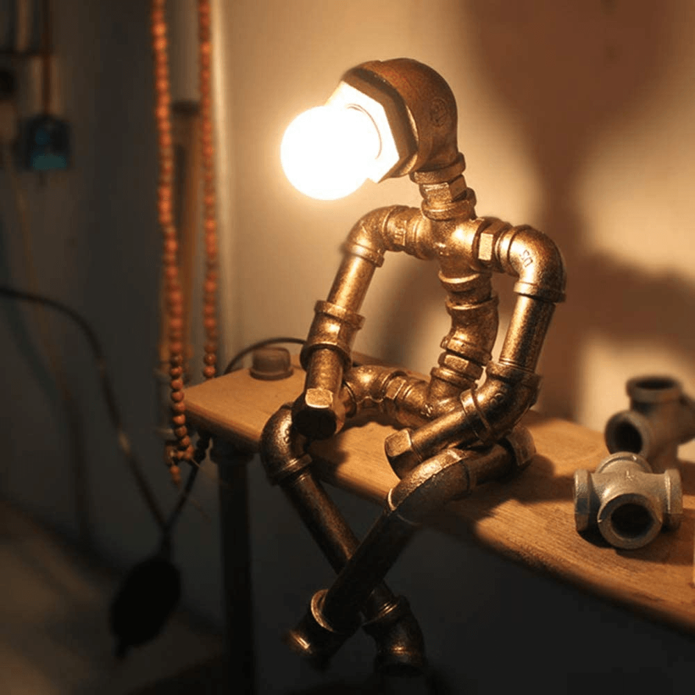 Industrial Pipe Figure Lamp