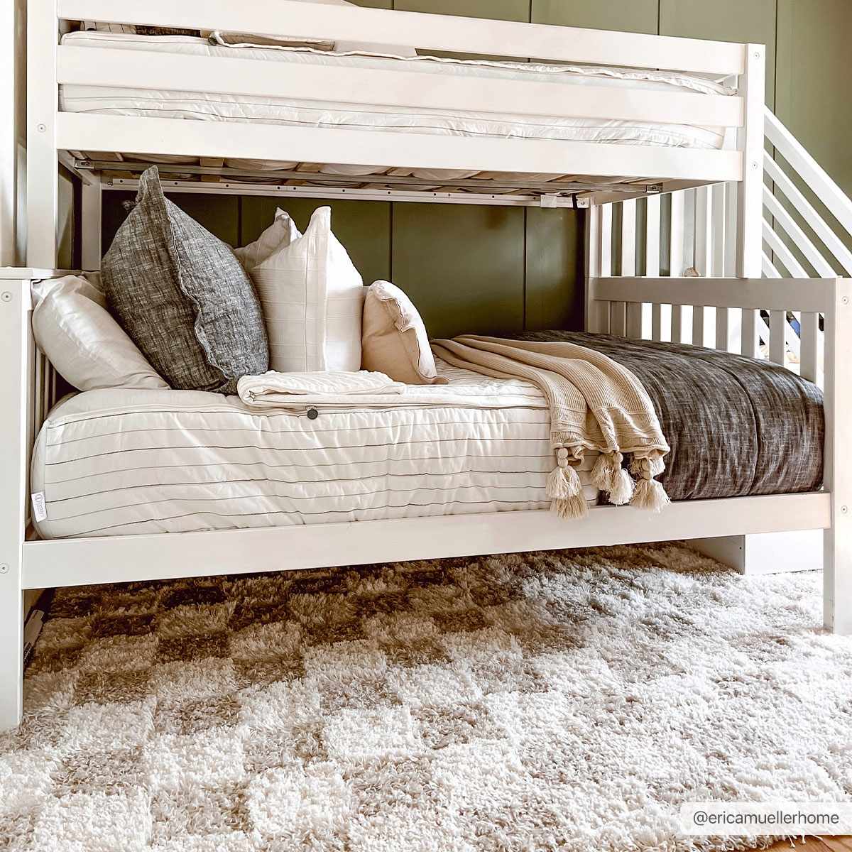 Oat Check Plush Area Rug