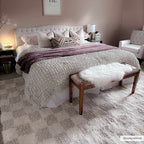 Oat Check Plush Area Rug