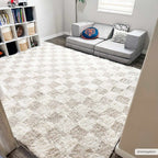 Oat Check Plush Area Rug