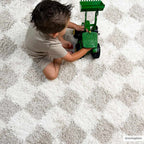 Oat Check Plush Area Rug