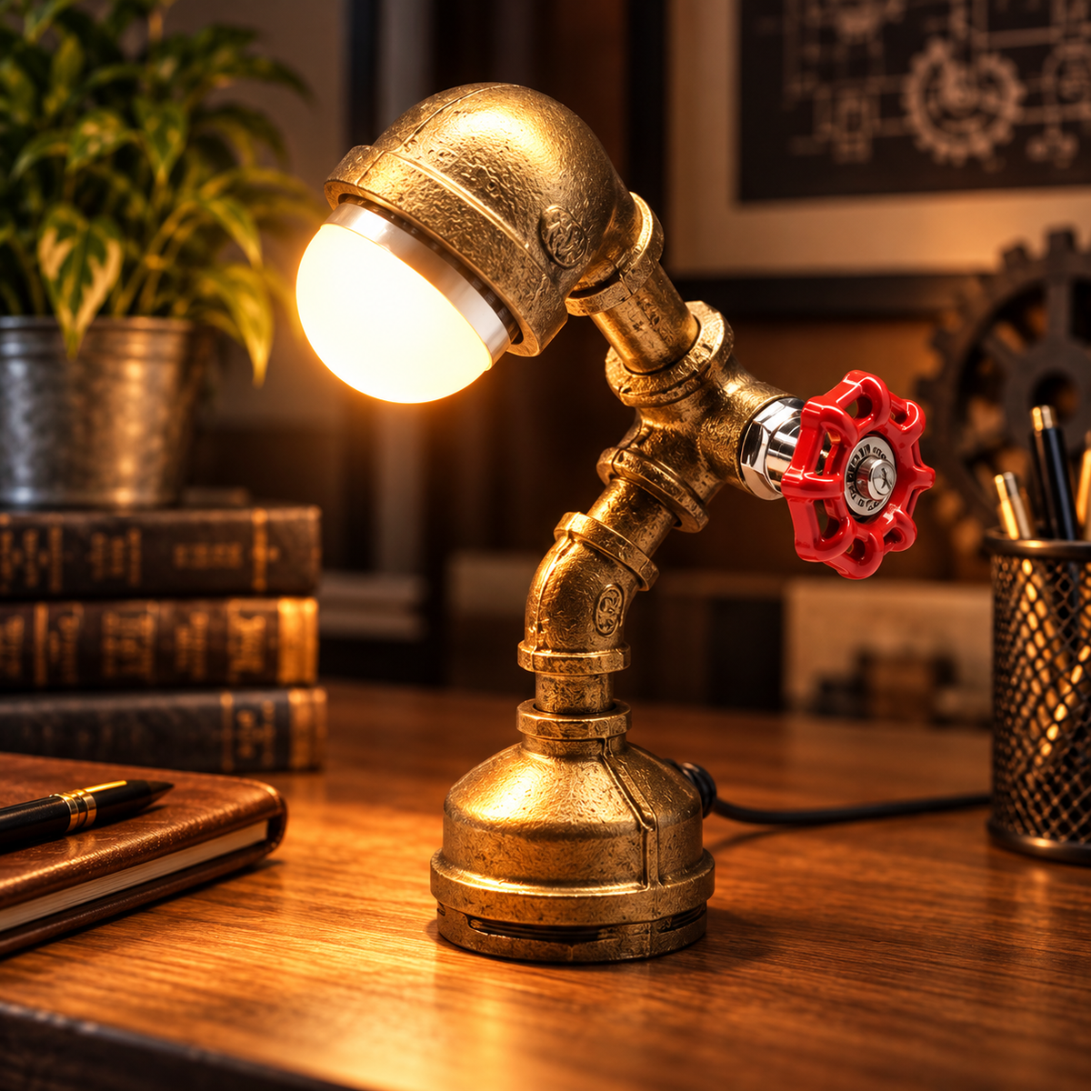 Industrial Pipe Figure Lamp