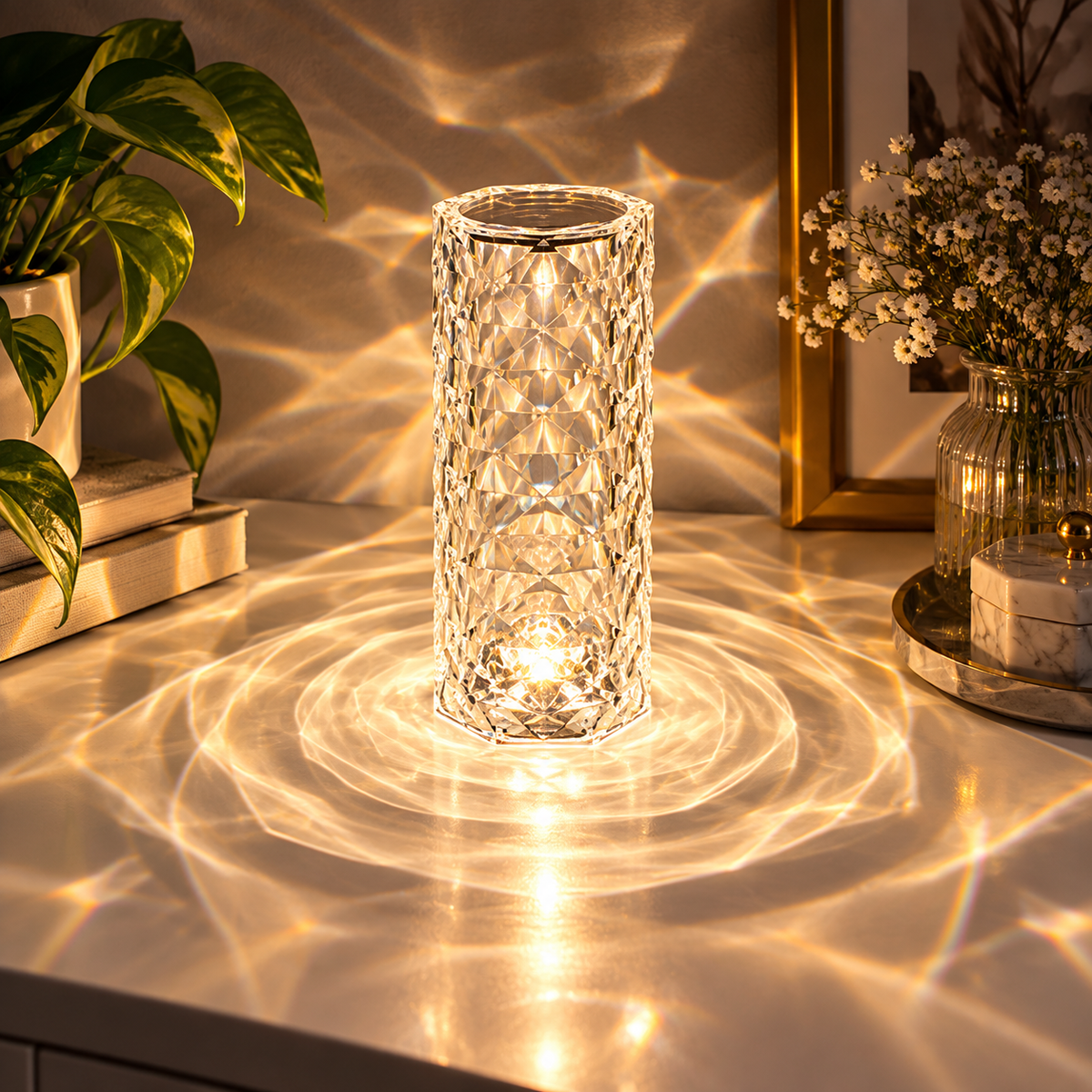 Prism Glow Crystal Table Lamp
