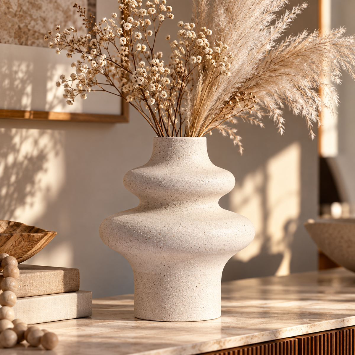 Ripple Form Ceramic Vase