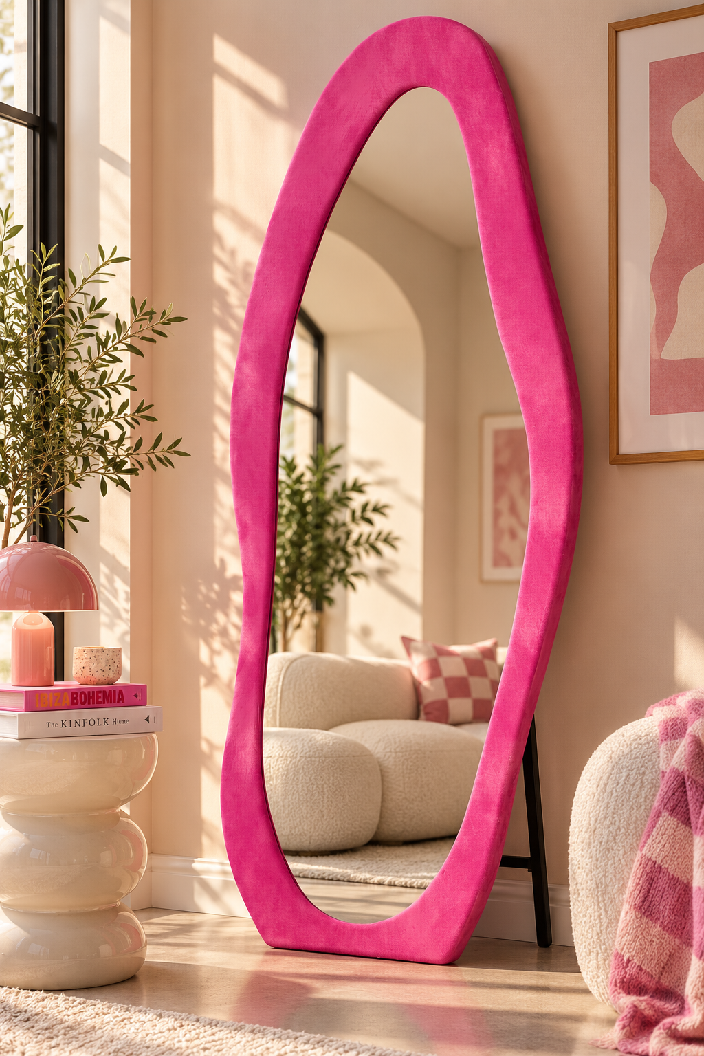 Pink Wave Full-Length Mirror