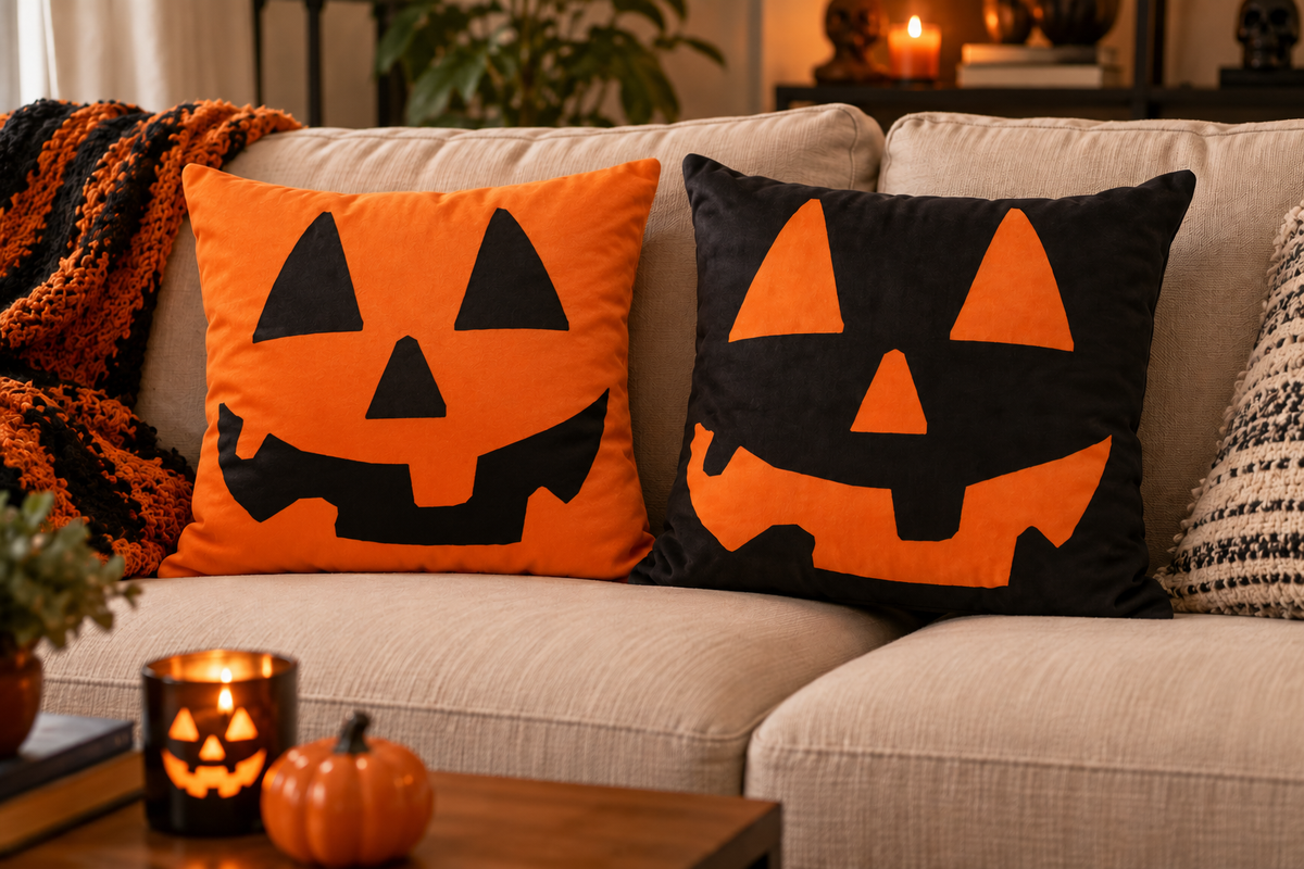 Jack-O’-Glow Halloween Pillow