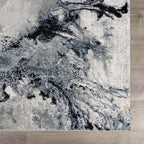 Midnight Drift Abstract Area Rug