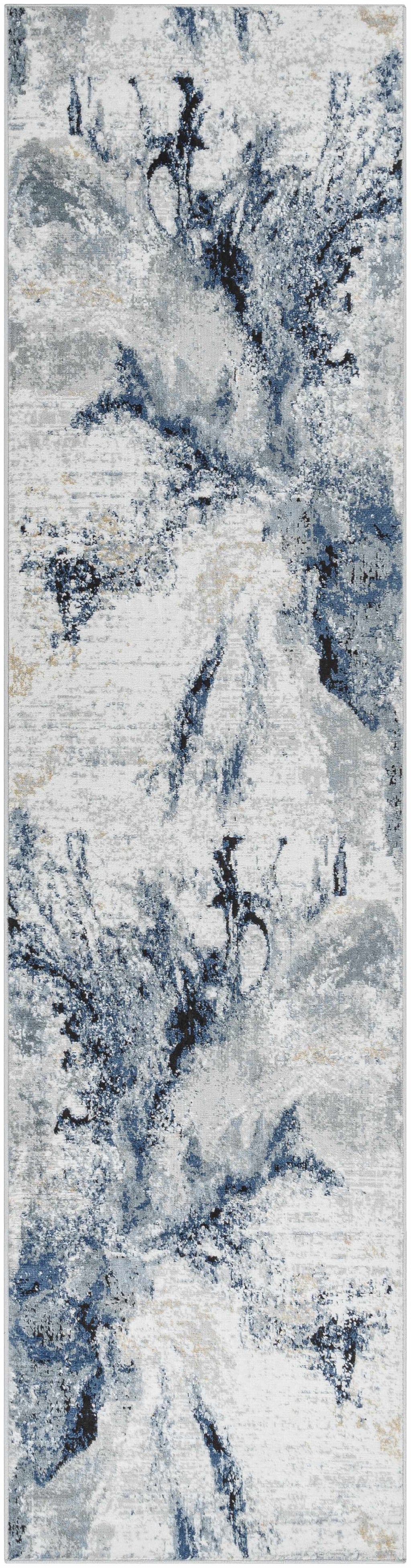 Midnight Drift Abstract Area Rug