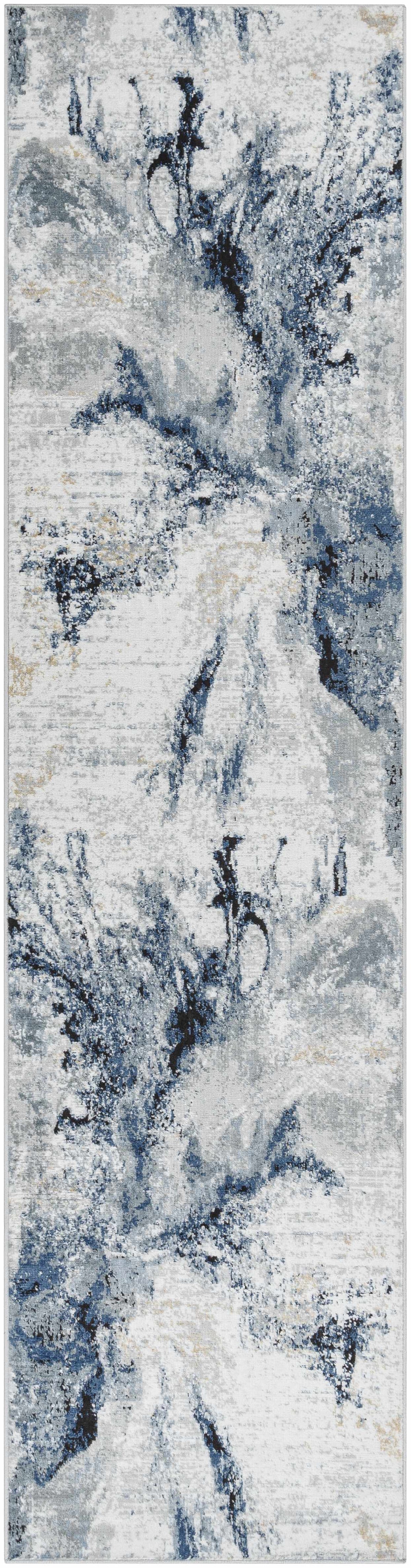 Midnight Drift Abstract Area Rug