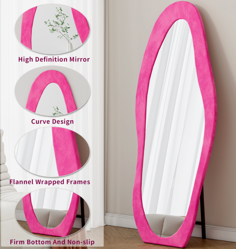 Pink Wave Full-Length Mirror