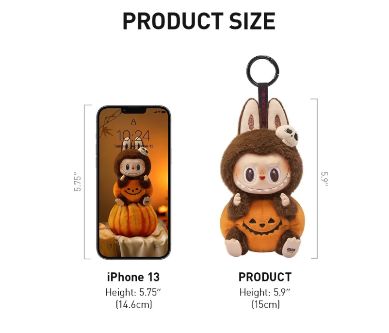 Happy Halloween Party Series-Sitting Pumpkin Vinyl Plush Pendant