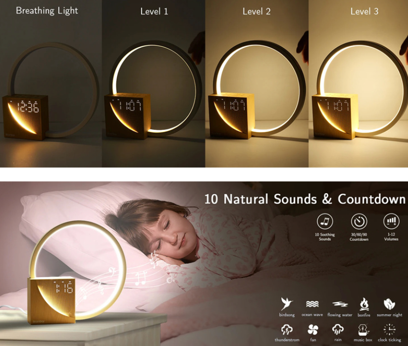 Rise & Glow Multifunctional Bedside Lamp ⏰✨