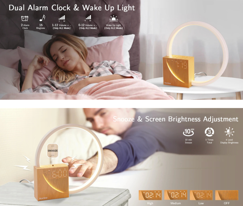 Rise & Glow Multifunctional Bedside Lamp ⏰✨