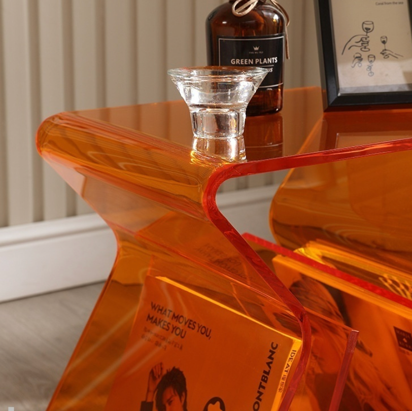Modern Sculptural Acrylic Side Table