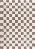 Mocha Check Plush Area Rug