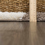 Mocha Check Plush Area Rug