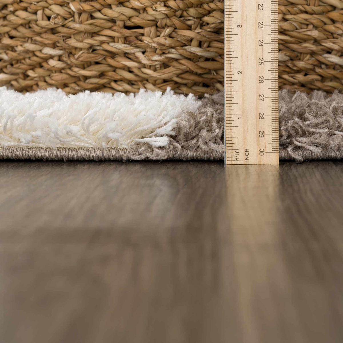 Mocha Check Plush Area Rug