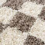 Mocha Check Plush Area Rug