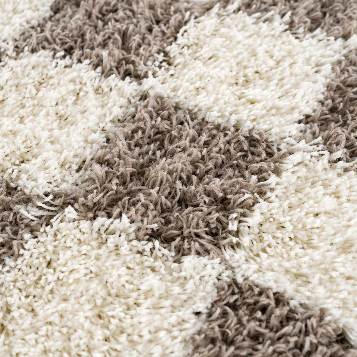 Mocha Check Plush Area Rug