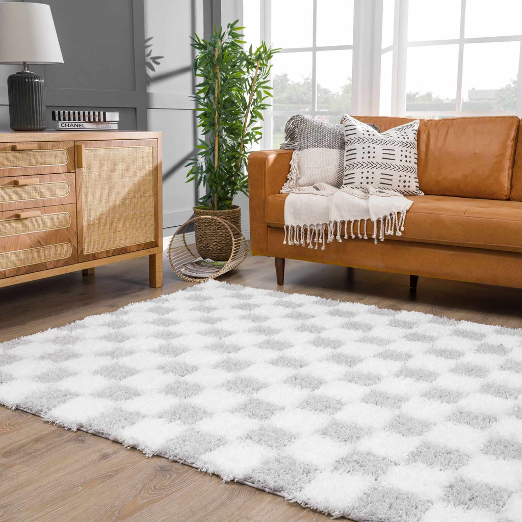 Cloud Check Plush Area Rug