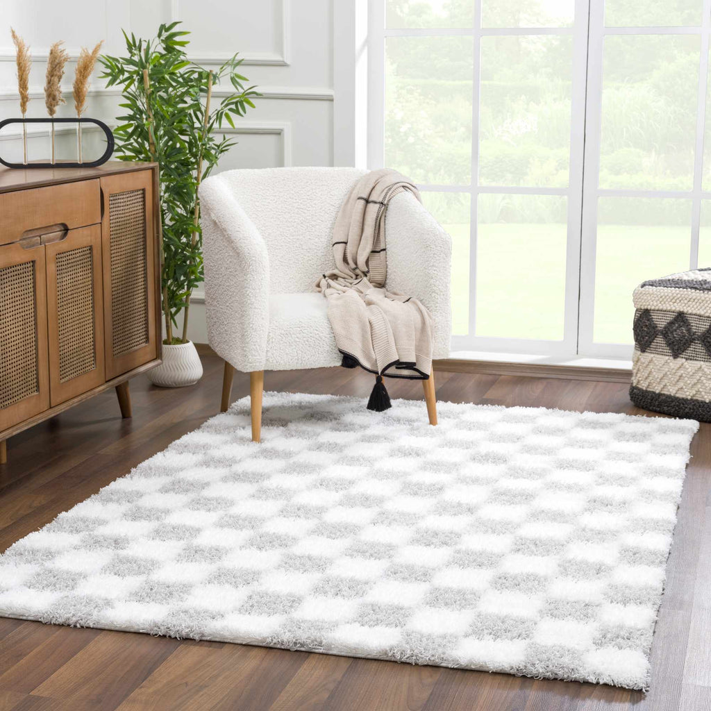 Cloud Check Plush Area Rug