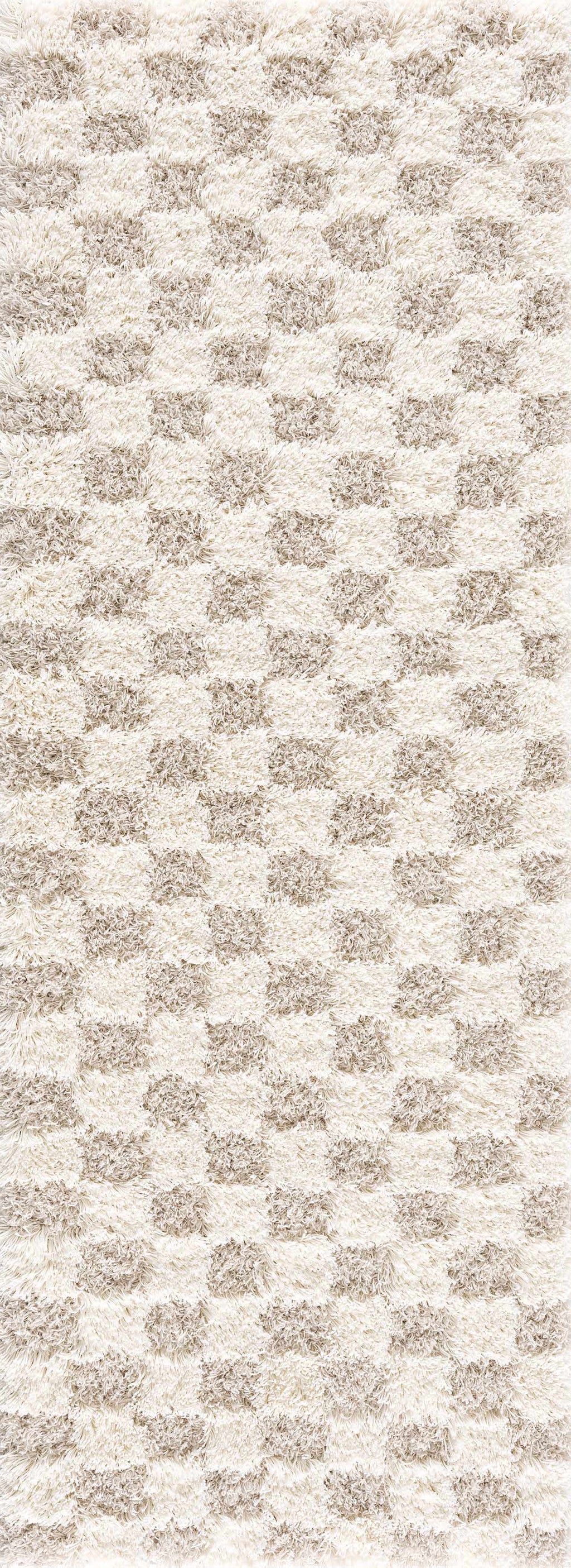 Oat Check Plush Area Rug