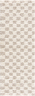 Oat Check Plush Area Rug