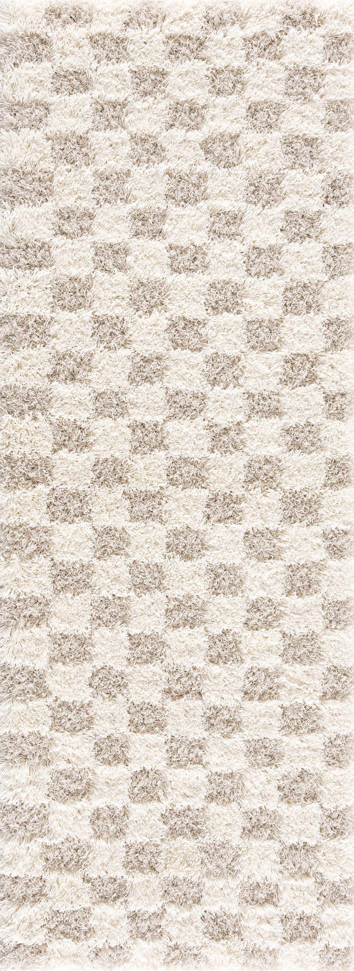 Oat Check Plush Area Rug