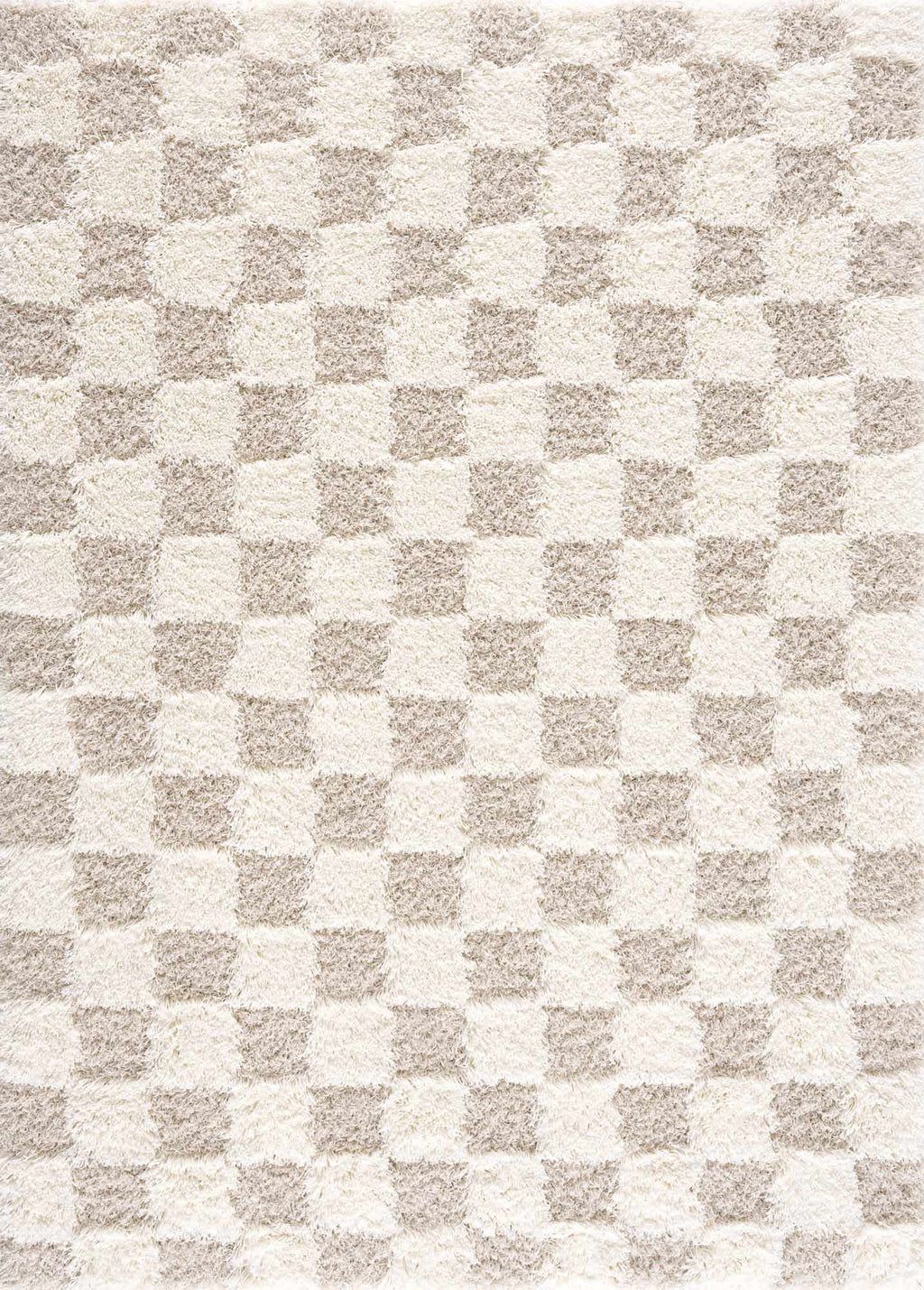 Oat Check Plush Area Rug