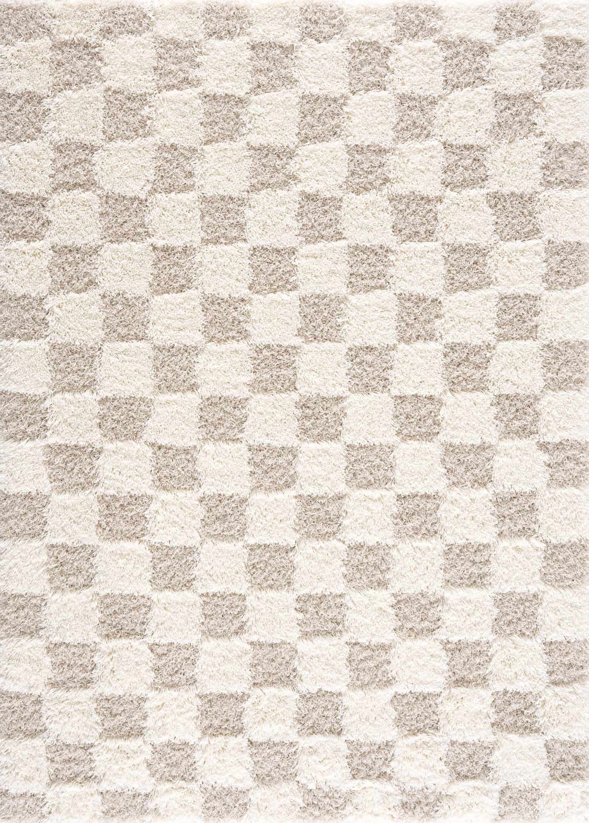 Oat Check Plush Area Rug