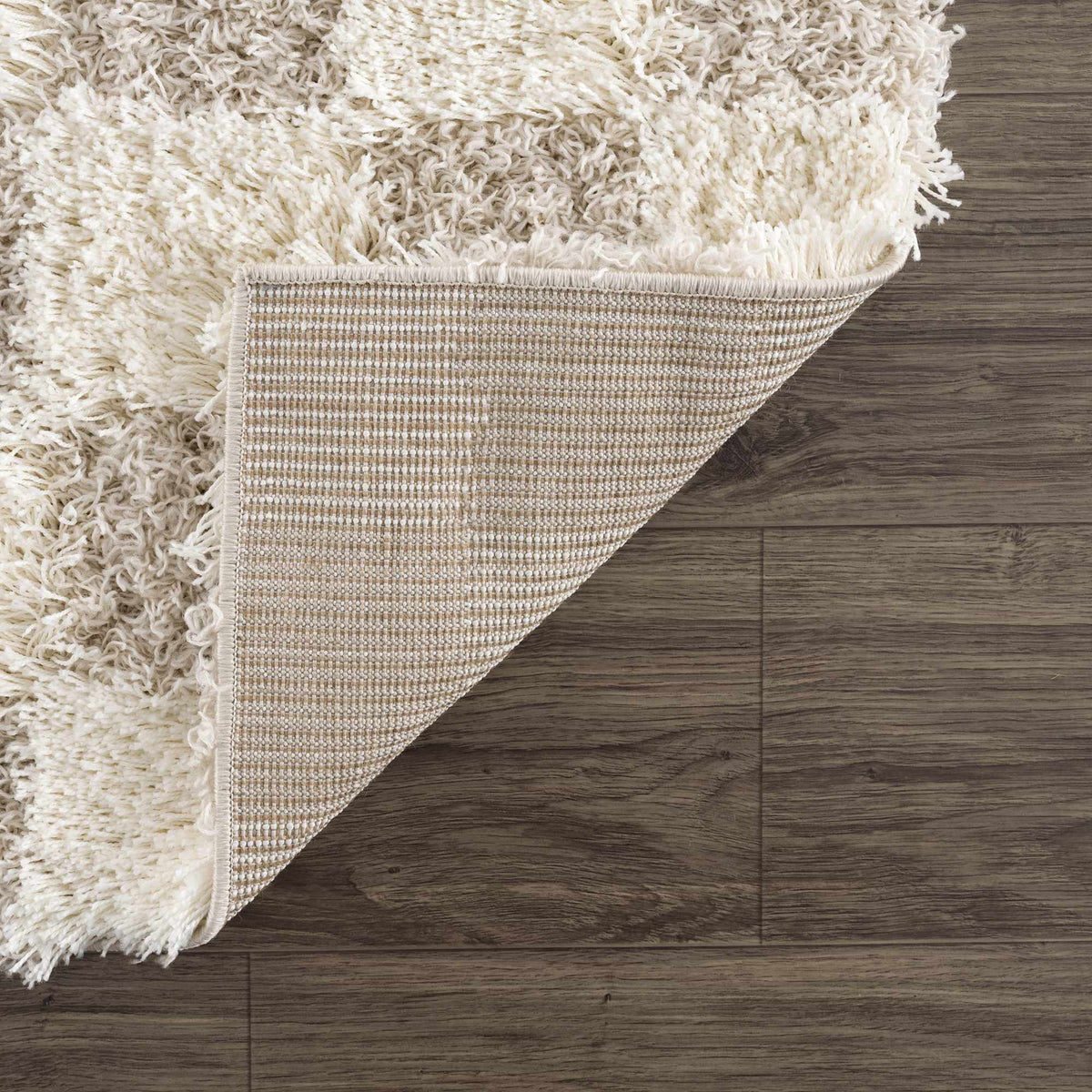 Oat Check Plush Area Rug
