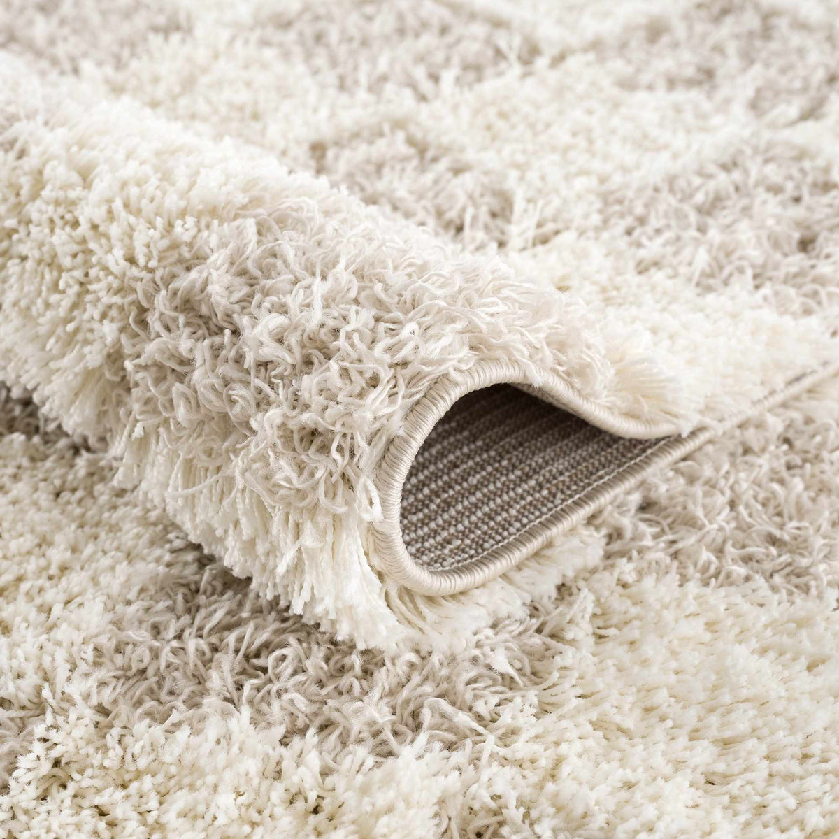 Oat Check Plush Area Rug