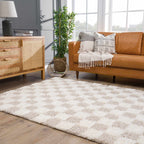 Oat Check Plush Area Rug
