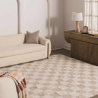 Oat Check Plush Area Rug