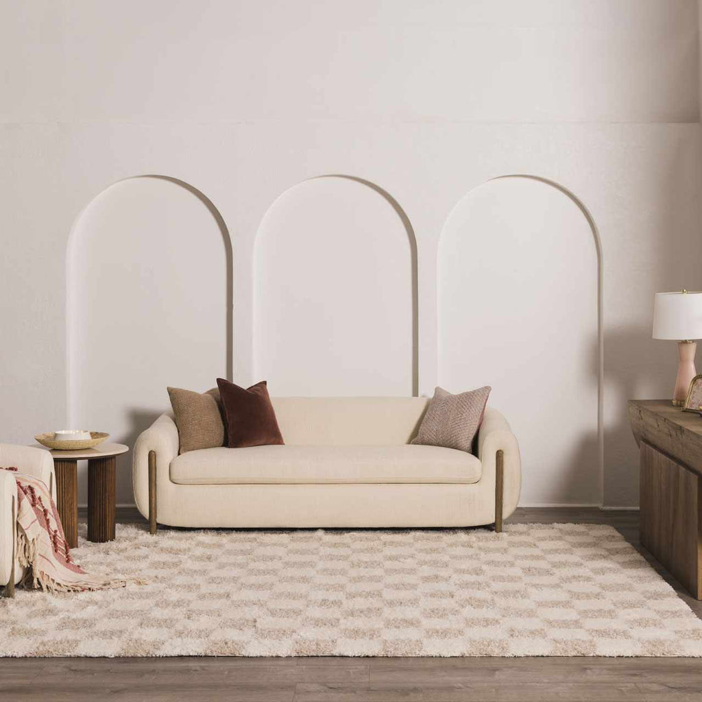 Oat Check Plush Area Rug