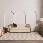 Oat Check Plush Area Rug