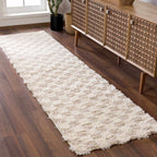 Oat Check Plush Area Rug