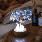 Aquamarine and Clear Quartz Lamp