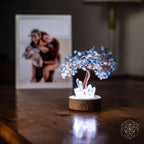 Aquamarine and Clear Quartz Lamp