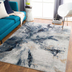 Midnight Drift Abstract Area Rug