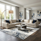 Midnight Drift Abstract Area Rug
